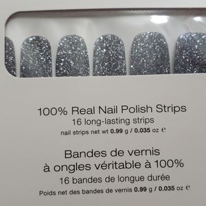 Glittery Navy nail polish strips